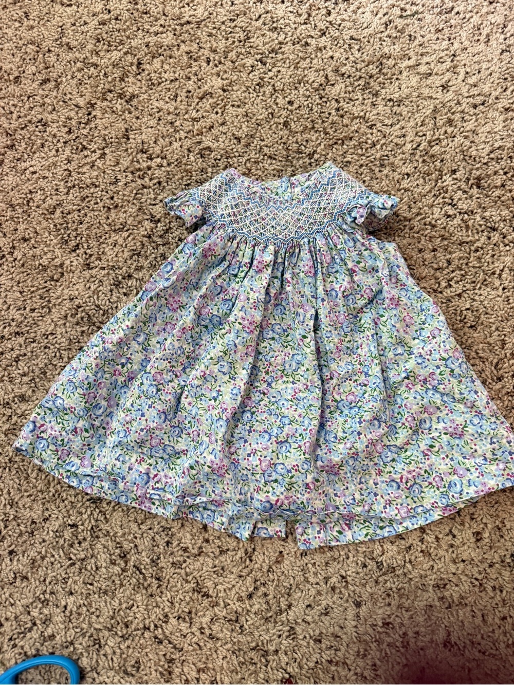 QE Question Everything Smocked Floral Baby Dress 3-6M Heirloom Cottagecore
